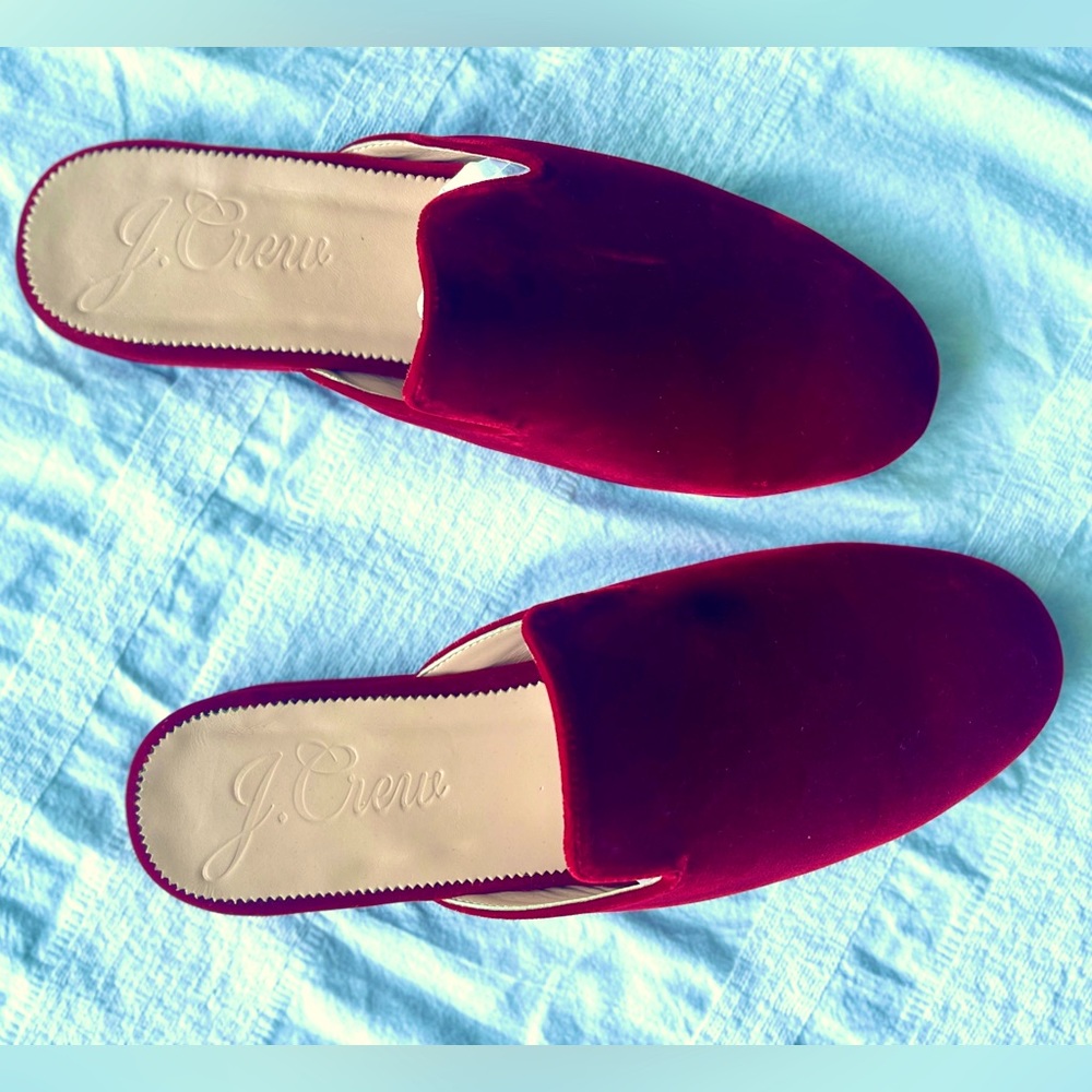 J. Crew velvet mules